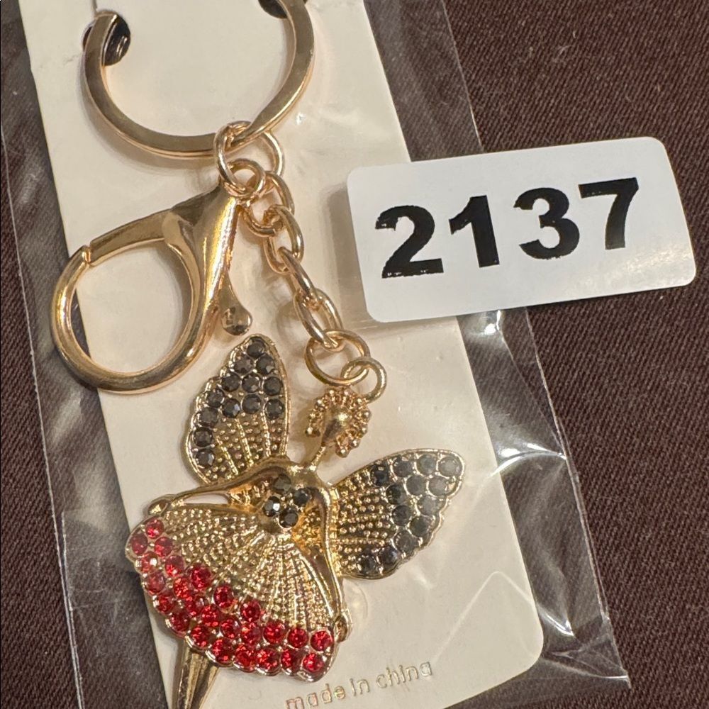 2137 Rhinestone Fairy Key Ring, Bag Charm